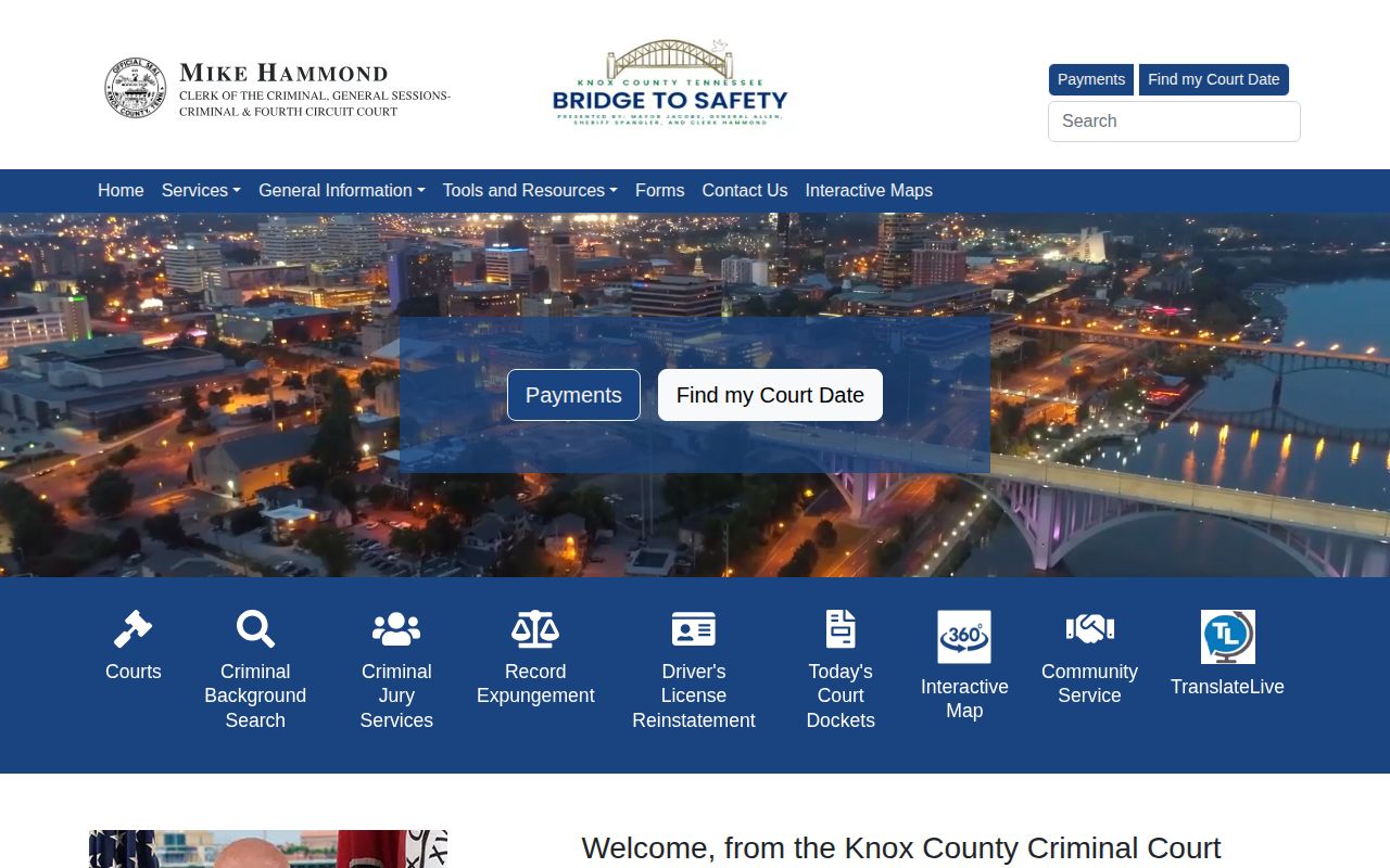Knox County court docket and arrest case navigation